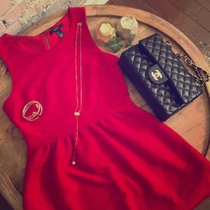 Red Sleeveless Fit and Flare Dress